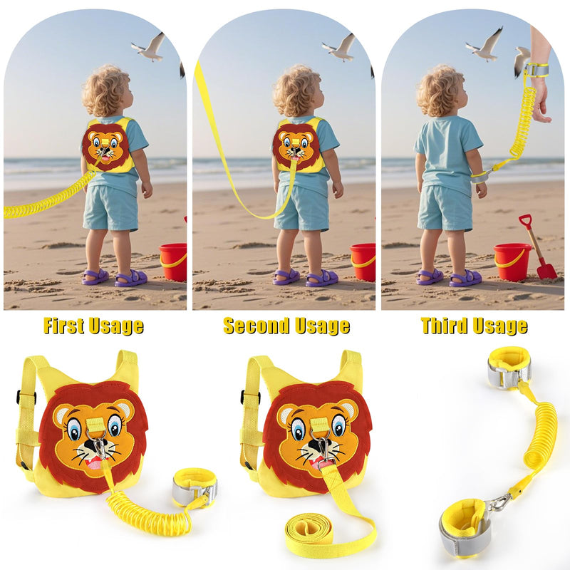 [Australia] - Toddlers Leash + Anti Lost Wrist Link Child Kids Safety Harness Kids Walking Wristband Assistant Strap Belt for Boys Pink Christmas Gift (Yellow) Yellow 