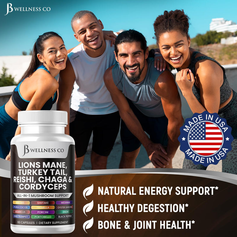 [Australia] - Lions Mane 3000mg Supplement Cognitive Support, Immune Health with Turkey Tail 2000mg 20in1 Mushroom Reishi 1000mg Cordyceps Chaga 1000mg with Marshmallow Root 120 Count 120 Capsules (Pack of 2) 