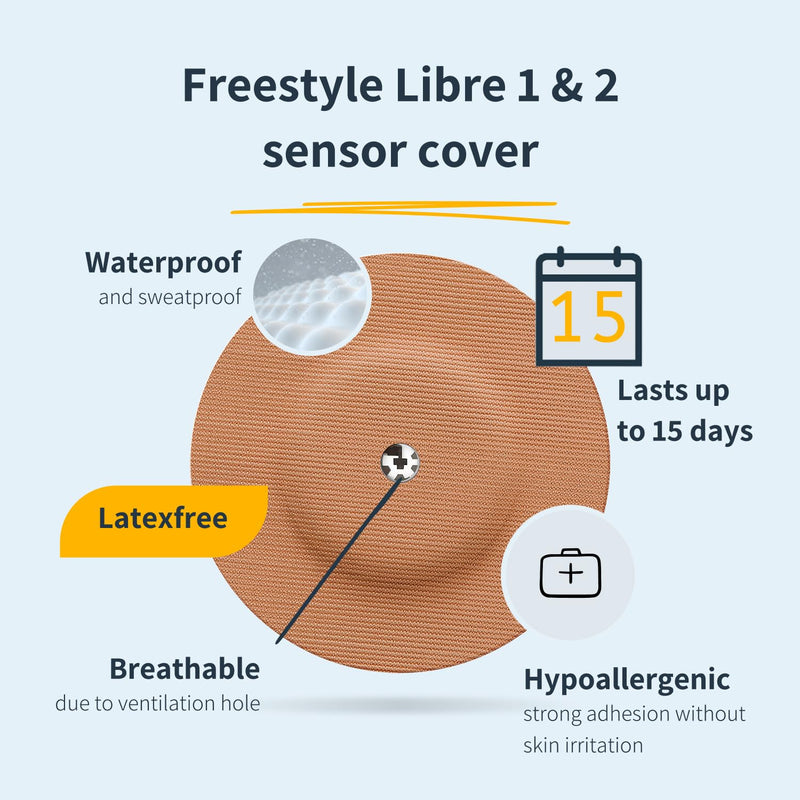MySweetStitch - 25 x Freestyle Libre 1 & 2 Round Patches with Ventilation Hole, Overpatch Ø 65mm, Waterproof, Breathable, Made in Germany, Pride 25 piece