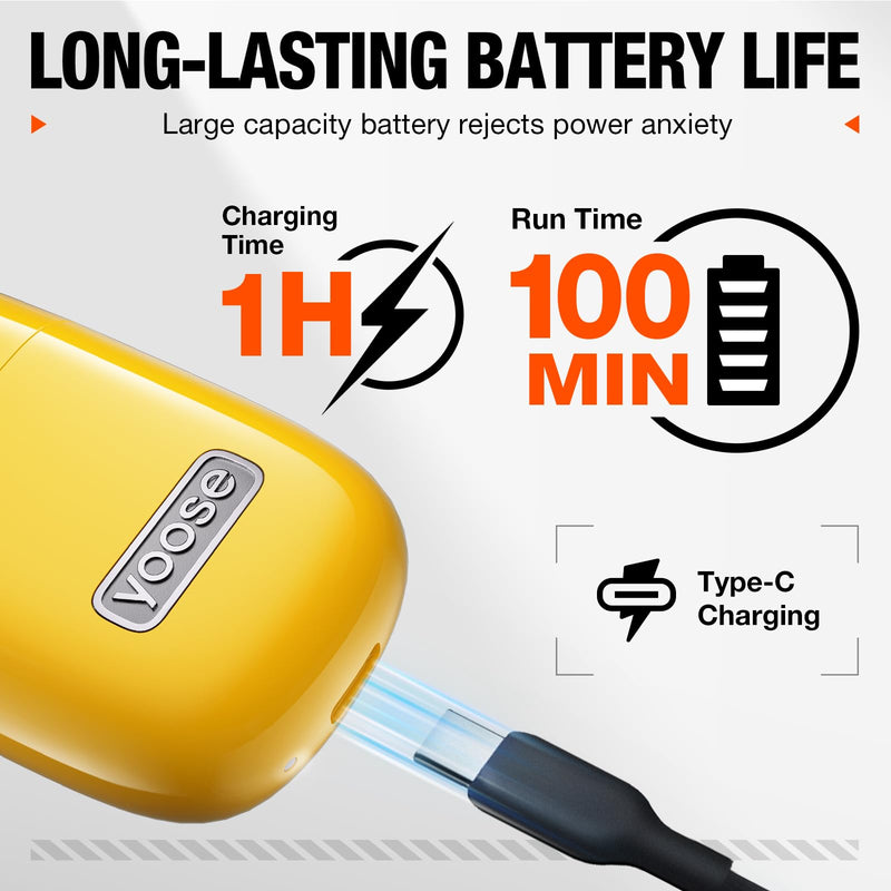 [Australia] - yoose Nose Hair Trimmer, Alloy Portable Painless Nose Hair Trimmer for Men Women, IPX7 Waterproof, Travel Size, USB-C Rechargeable Nose Trimmer with Dust Protection Cap, Dual Edge Blade, Yellow Racing Yellow 
