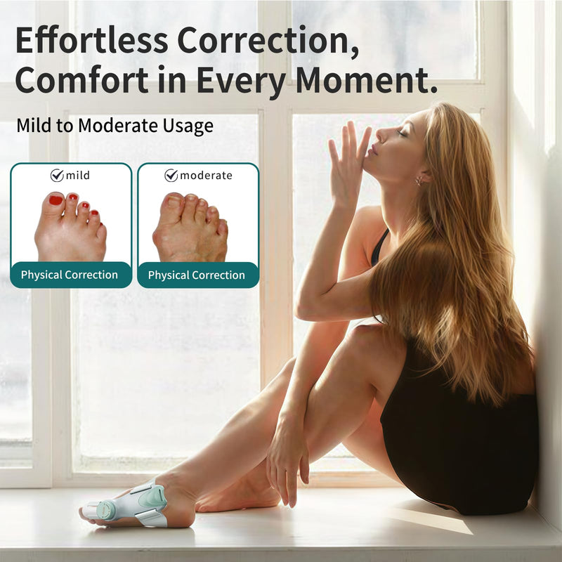[Australia] - 2 PCS Bunion Corrector for Women Big Toe, Adjustable Brace with Knob & Angled Plates for Hallux Valgus Relief & Toe Alignment, Medium Strap Green 2 