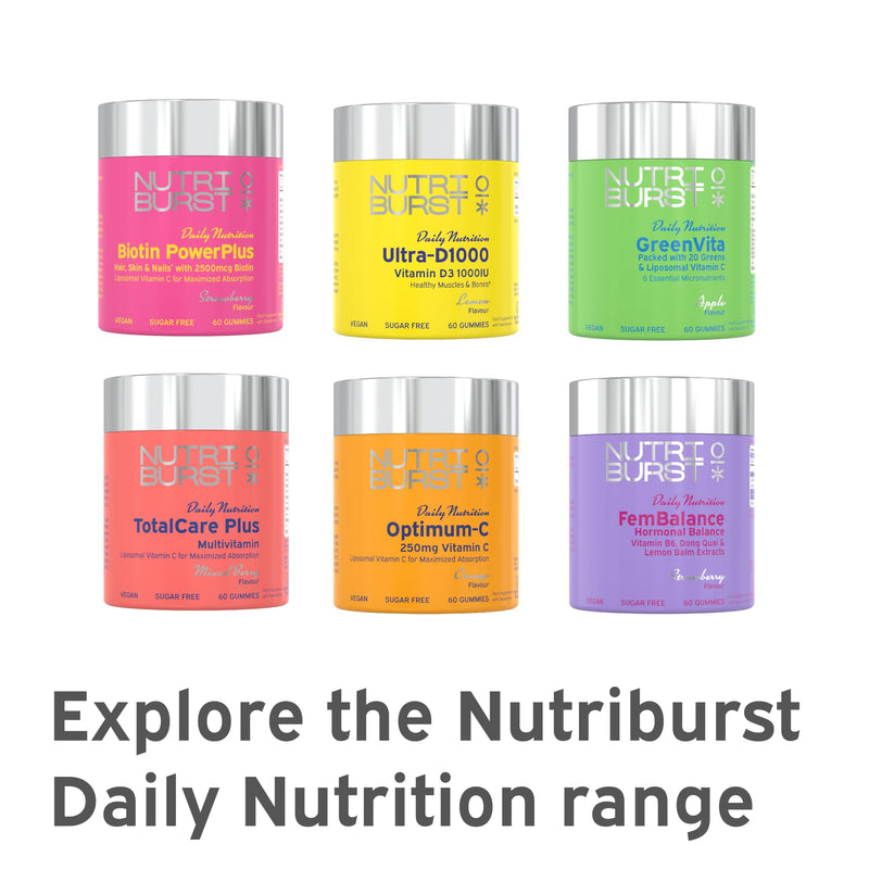 Nutriburst - TrueRadiance Collagen Support Gummies for Healthy Hair, Skin & Nails - Biotin (100µg), Hyaluronic Acid (50mg), Vitamin A (400µg) + Vitamin C (80mg) - 60 Gummies 1 Month Supply 60 Count (Pack of 1) Collagen Booster