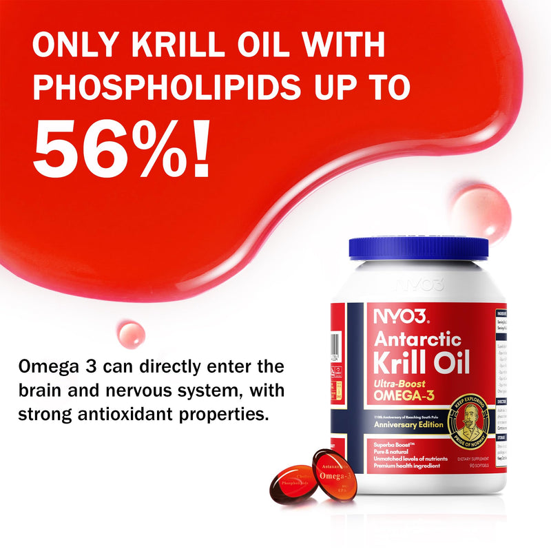 [Australia] - NYO3 Krill oil in 90 capsules Krill Oil Pure Norway 270 mg Omega 3 Krill pure fish oil 150 mg EPA 70 mg DHA, 560 mg phospholipids, 70 mg choline and 85 mcg astaxanthin 