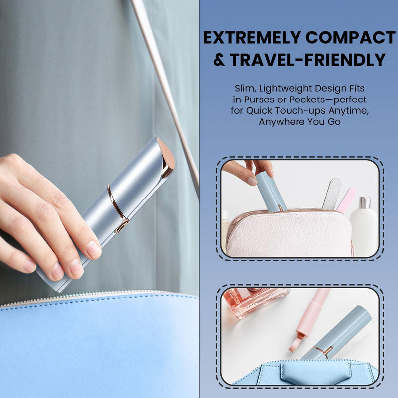 Facial Hair Remover for Women – Electric Face Razor with Light, Hair Removal for Upper Lip, Chin & Cheeks – Color Blue