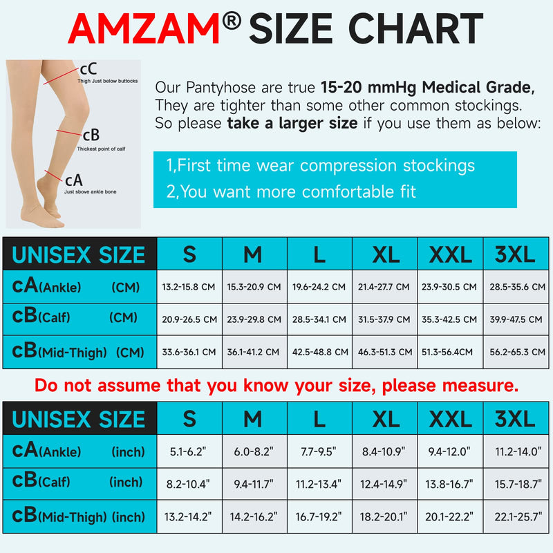 [Australia] - Sheer Compression Pantyhose for Women, Waist High 15-20 mmHg Graduated Compression Stocking, Closed Toe, Comfortable Support Hose for Ladies, Improve Circulation, Relief Swelling, Beige 3XL 3X-Large 15-20mmhg Close Toe Beige 