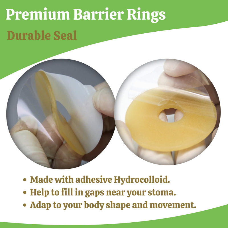 [Australia] - Elastic Moldable Ostomy Barrier Rings- Outer Diameter 2" (48mm) 4mm Thickness -Ostomy Supplies Non-Leaking Seal for Stoma, Sting-Free Hydrocolloid Skin Barrier Extender Ring for Colostomy Bags, 10PCS 10 Count (Pack of 1) 