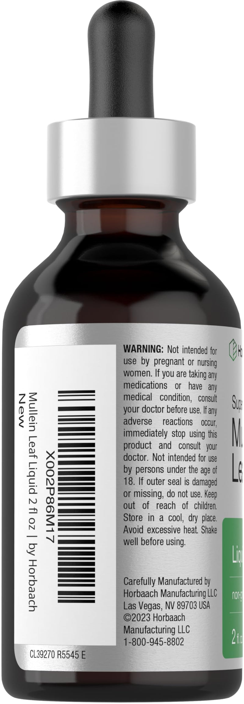 [Australia] - Horb√§ach Mullein Leaf Extract Drops | 2 fl oz | Alcohol Free Liquid Tincture | Vegetarian, Non-GMO & Gluten Free Herbal Supplement 