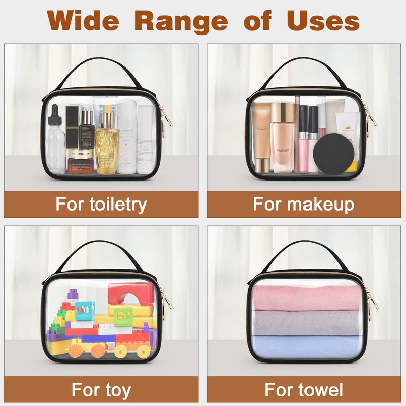 TSA Approved Toiletry Bag Clear Makeup Bags 3Pack +Large Weekender Bag for Women with Shoe Compartment for Travel Gym Camping