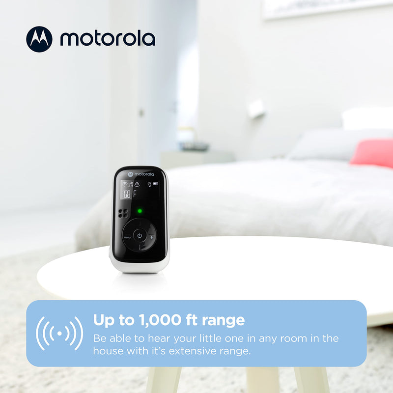 [Australia] - Motorola PIP11 Audio Baby Monitor - Night Light, LCD Screen, 1000ft Range, Secure Connection, Two-Way Talk, Room Temp, Lullabies, Portable Parent Unit (Outlet or AAA Rechargeable Batteries Included) 