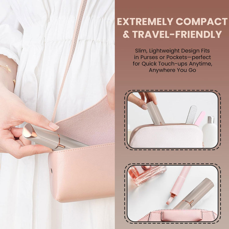 [Australia] - Facial Hair Remover for Women – Electric Face Razor with Light, Hair Removal for Upper Lip, Chin & Cheeks – Color Champagne 