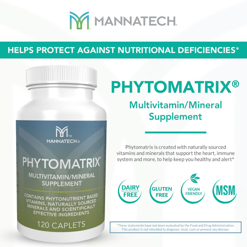 Mannatech - PhytoMatrix® - 120 Capsules | Contains Botanical Extracts, Plant-Based Phytonutrients, Whole Food Blend, Daily Wellness Support, Easy-to-Take Capsules