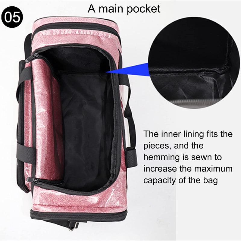 Spennanight Bag Reinforced Portable Wap Loading Glitter Duffle Bag Gym Travel Bags Luggage Overnight Bag for Women Pink