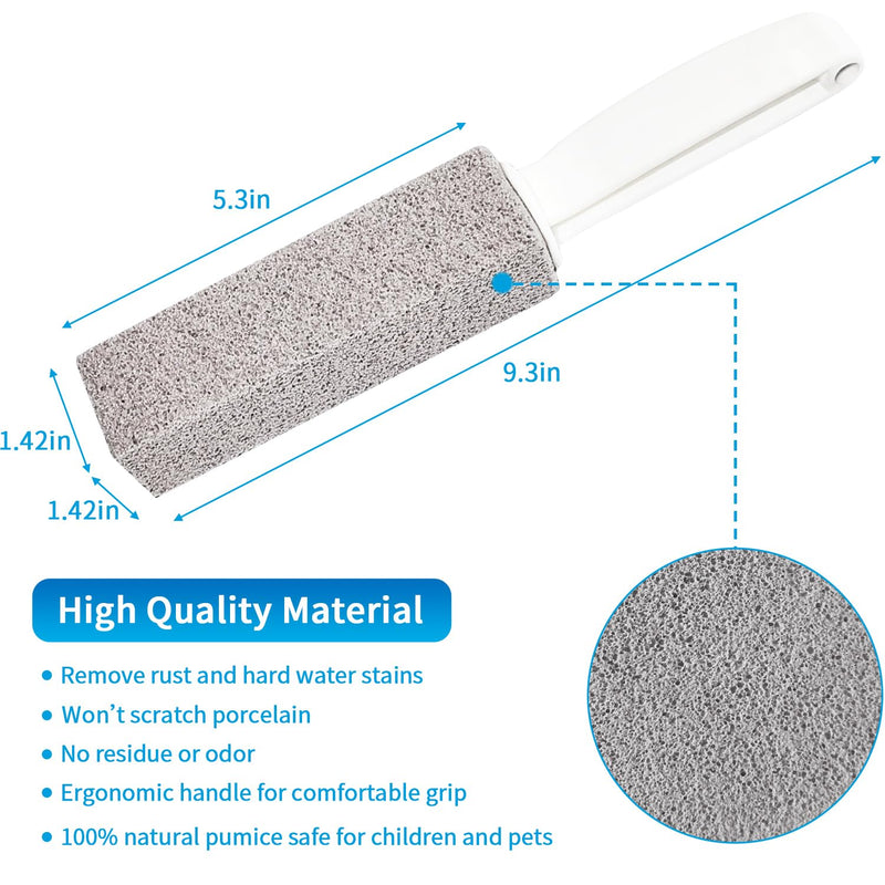 [Australia] - 4TH Pumice Stone for Toilet Bowl Cleaning,Scouring Stick with Handle,Powerfully Away Limescale Stain,Hard Water Ring, Calcium Buildup,Iron,Rust.Remover for Tile Bath-tub - 2 Pack Gray 