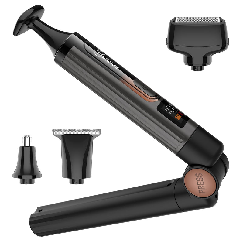 [Australia] - Hatteker Men's Back Shaver Body Trimmer Electric Body Groomer Face, Arm, Chin Beard Trimmer Cordless Hair Clipper with Adjustable Extension Trade Waterproof 