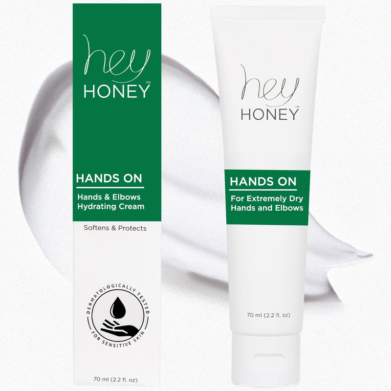 [Australia] - Hey Honey Skincare Hands & Feet Haydration Treatment Gift Set | Spa Grade Home Treatment For Extremely Dry Skin | Instant Relief For Cracked Elbows, Feet and Heels | 7.5 Oz 