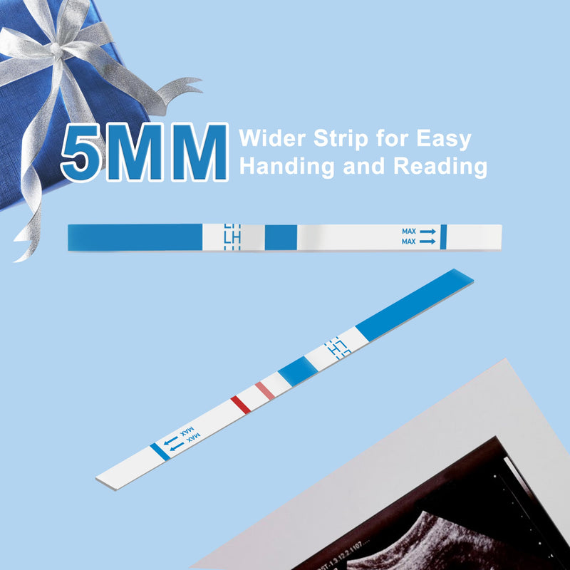 [Australia] - Ovulation Test Strips, Bulk Ovulation Tests, 50 Pack Fertility Tests with Collection Cups, Accurate LH Test for Home, Ovulation Predictor Kit, 5mm Wider 25 MIU/mL 50 Count 