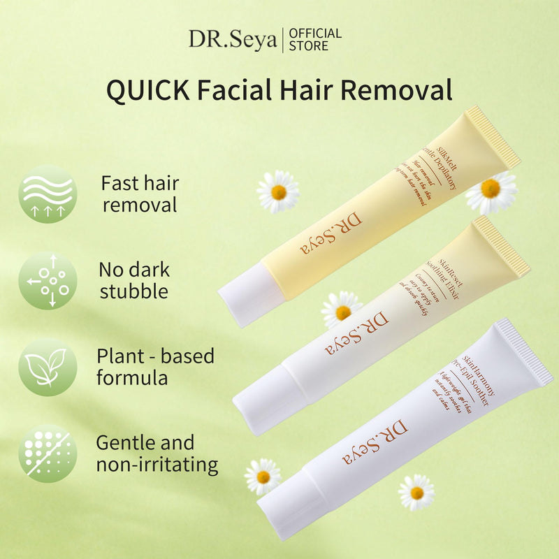 [Australia] - Facial Hair Removal Cream for Women, Gentle Painless Hair Removal Creams Kit With Scrape, Calming Serum, Body & Face Hair Removers Cream for Women (4 kits) 