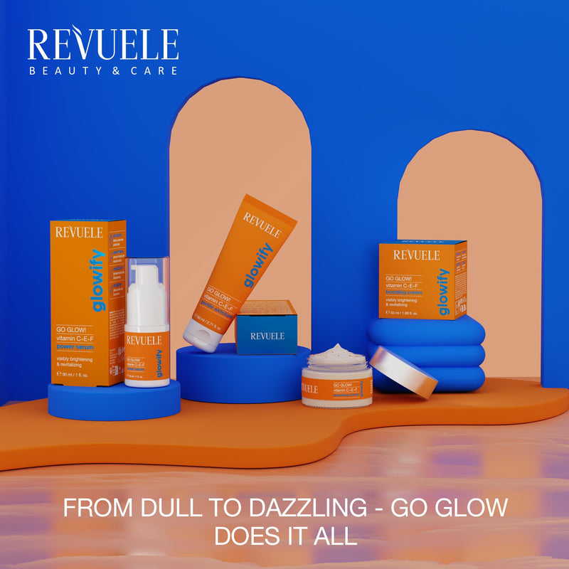 Revuele Go Glow! Gentle Exfoliant 2.7 fl.oz – Brightening & Hydrating Daily Face Gel Polish with Vitamins C, E & F – Smooth, Radiant Skin