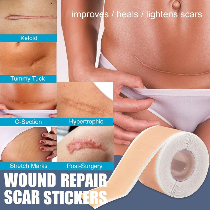 [Australia] - Medical Grade Silicone Scar Sheets, Silicone Scar Tape (1.6”x 60” Roll-1.5M), Professional Scar Removal Treatment, Reusable Silicone Scar Strip for Keloid, C-Section, Surgery, Burns, Acne Etc Brown 