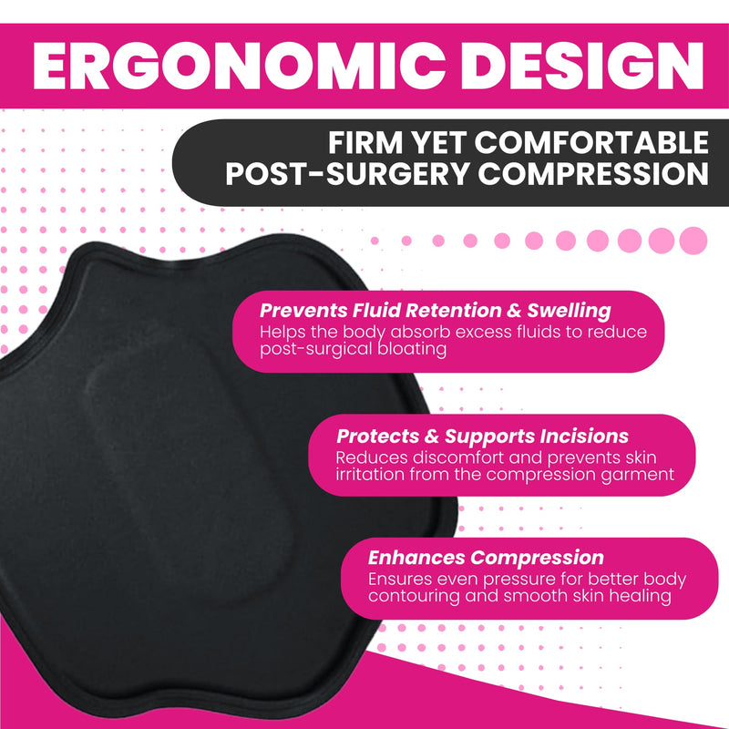 [Australia] - My Booty pillow Lipo Foam Pads Post Surgery Ab Board Liposuction Flattening Abdominal Compression Garments (BBL SUPPLIES: 1 Fattening ab board,1 BBL molder backboard, 3 pack lipo foam (Black) 