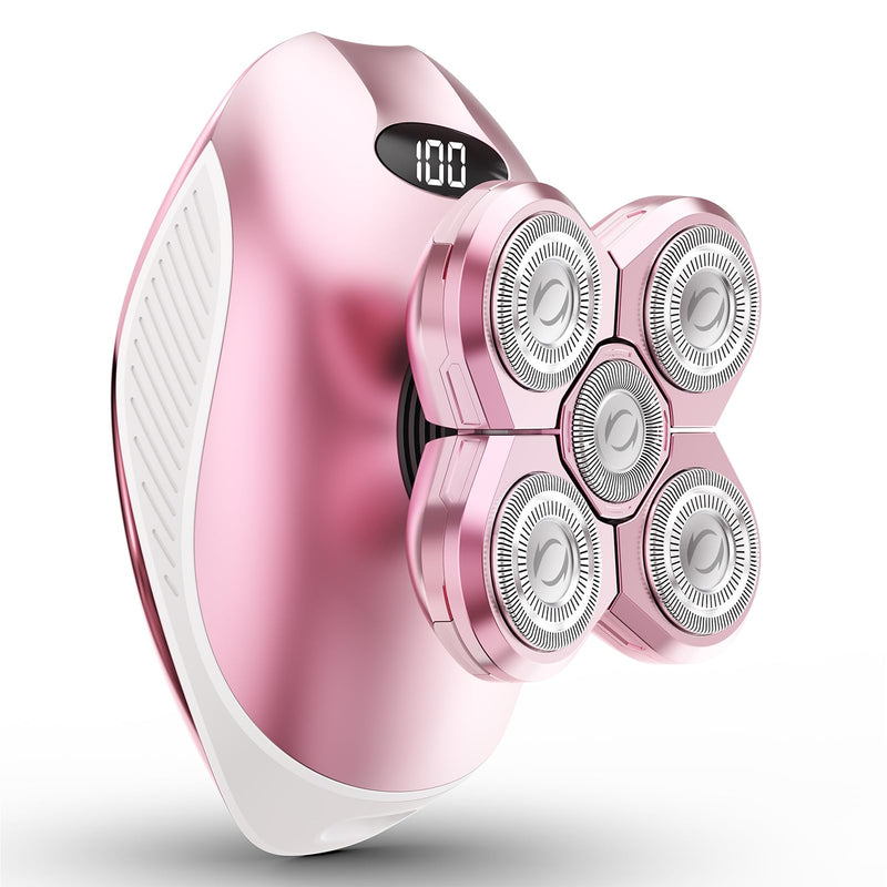Electric Razors for Women, 5-in-1 Rechargeable Body Shaver - Waterproof Wet Dry Hair Remover - Trimmer for Lady Face Underarms Bikini,Lips,arms, Legs Pink