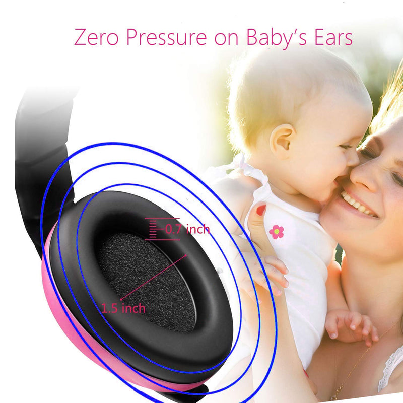 [Australia] - Baby Ear Protection Noise Cancelling Headphones for Kids Noise Reduction Hearing Protection Earmuffs for 0-3 Years Babies, Toddlers, Infant (Redrose) Red 