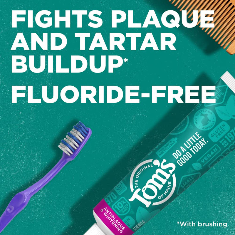 [Australia] - Tom's of Maine Fluoride-Free Antiplaque & Whitening Natural Toothpaste, Fennel, 5.5 oz. 2-Pack 11 Ounce (Pack of 1) 