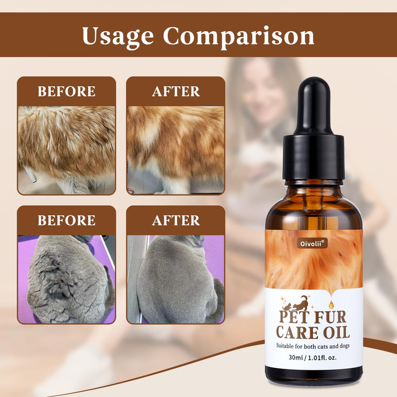 Pet Fur Care Oil Leave-in Conditioner for Dogs & Cats – Strengthen, Moisturize & Restore Natural Luster to Your Pet’s Coat, 1.01 fl. Oz - PawsPlanet Australia
