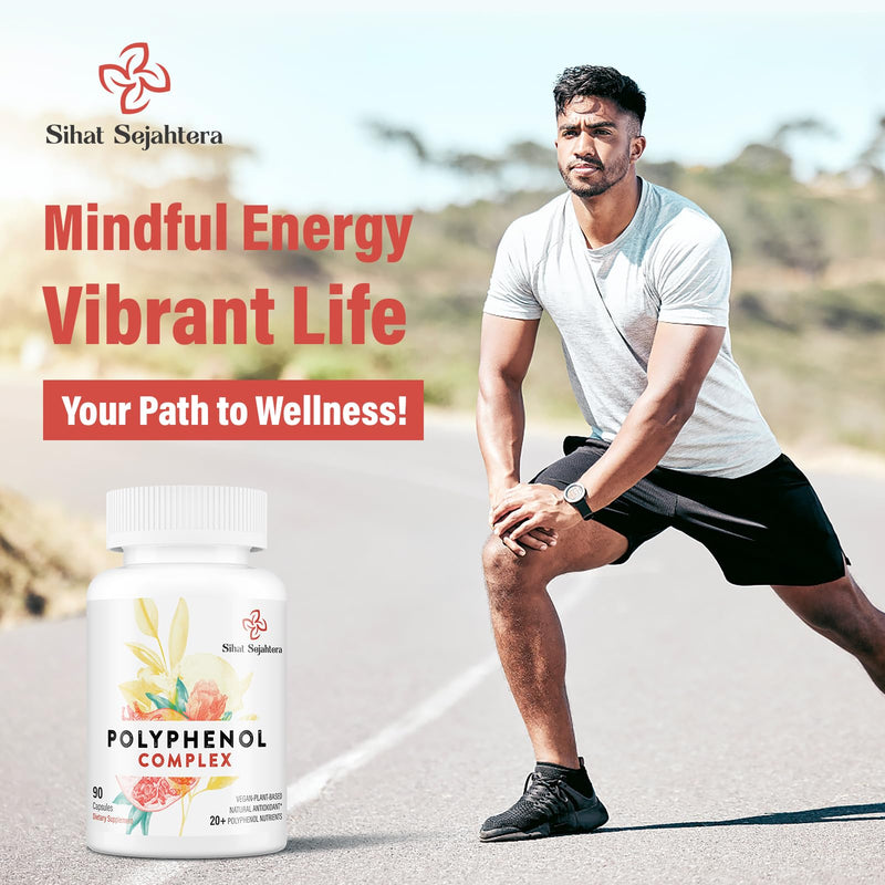 [Australia] - 67,500 MG Polyphenols Supplement - Powerful Antioxidants & Polyphenol for Age Defense, Polyphenol Superfood, Quercetin, Resveratrol, Green Tea, Plant-Based & Energy, Immune Support, 90 Capsules 90 Count (Pack of 1) 