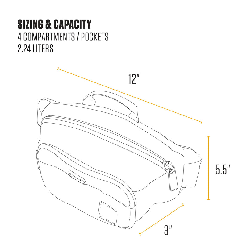 Carhartt Classic Adjustable Sling Bag, Durable, 600-Denier Water Resistant Hip Pack Essential Waist Pack (Mink) One Size