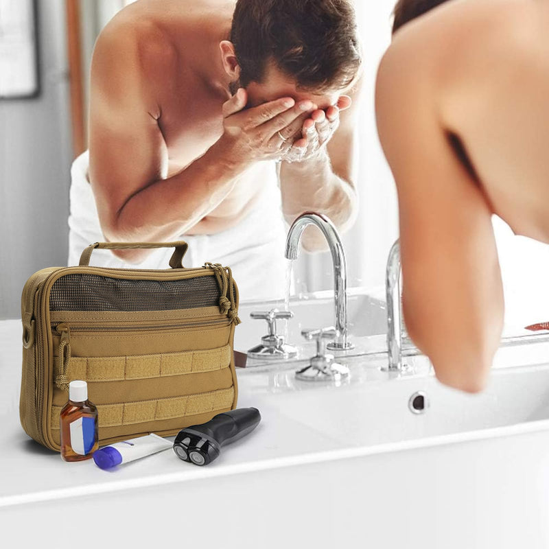 SMONT men's toiletry bag and men's black toiletry bag and pink women's cosmetic bag set sales