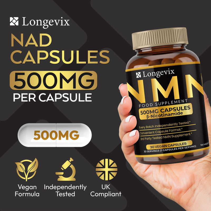 Vitamin B3 (Nicotinamide) 500 mg Capsules | Energy & Metabolism Support | 30 Vegan Capsules