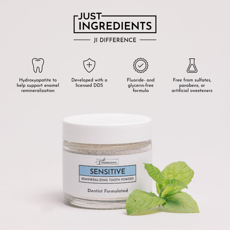 [Australia] - Remineralizing Tooth Powder – Fluoride-Free Oral Care – Gently Cleans & Whitens – Supports Strong Teeth & Fresh Breath – Vegan, Non-GMO (Regular, Sensitive) 1 Ounce (Pack of 1) 