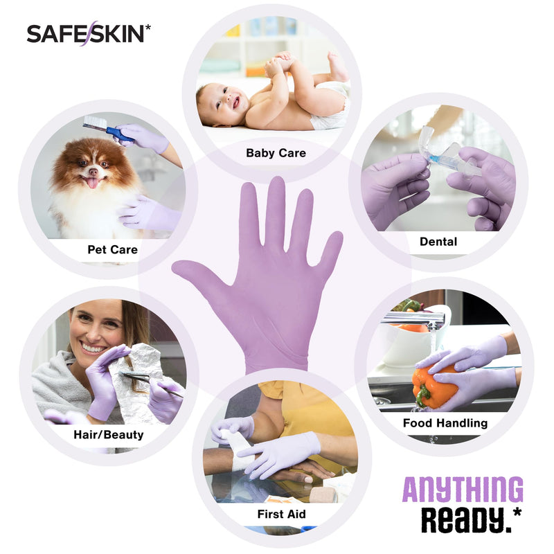 [Australia] - SAFESKIN Disposable Nitrile Gloves in POP-N-GO Pack of 50 or 200 Powder Free - Hair, Cleaning, Medical Use, Food Handling Medium (Pack of 50) 