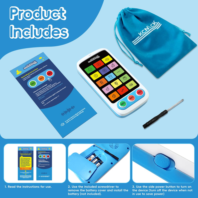 [Australia] - AAC Device for Autism - Non Verbal Communication Tools with Touch-Sensitive Buttons, Special Needs Speech Therapy Talking Aids for Kids and Adults, 5-Level Volume Programmable 