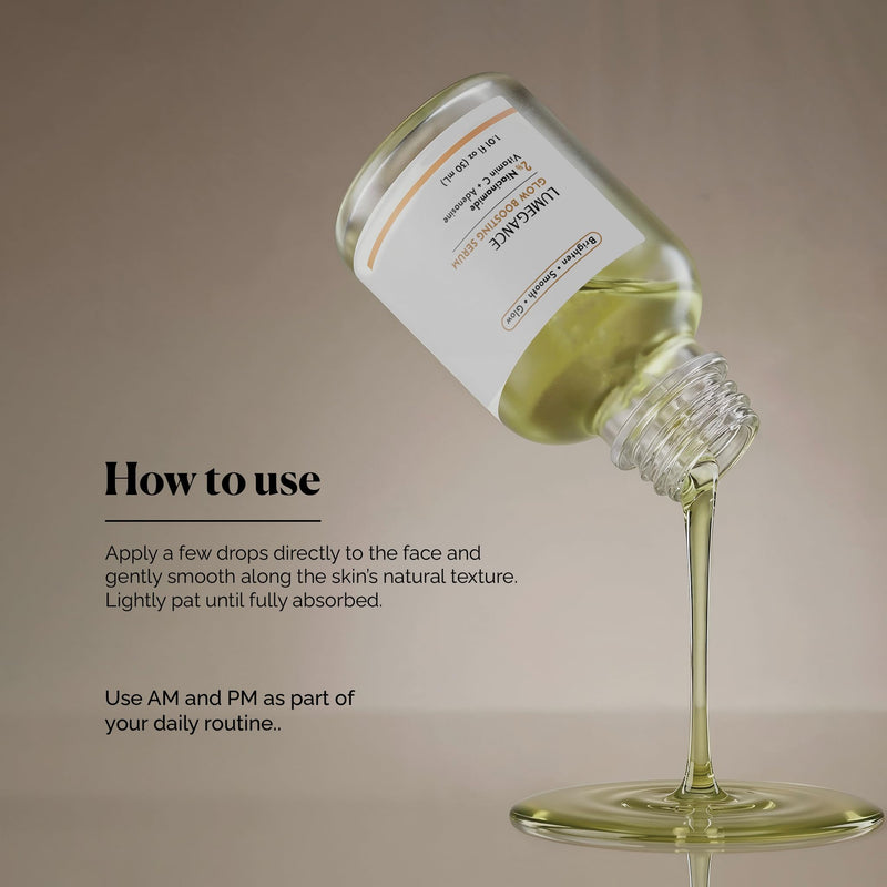 Lumegance Vitamin C Serum With Niacinamide, Hyaluronic Acid & Adenosine – Hydrating Serum for Glowing Skin – Gentle Skin Brightening for Even Tone – Gentle Korean Skincare for Hydration & Fine Lines