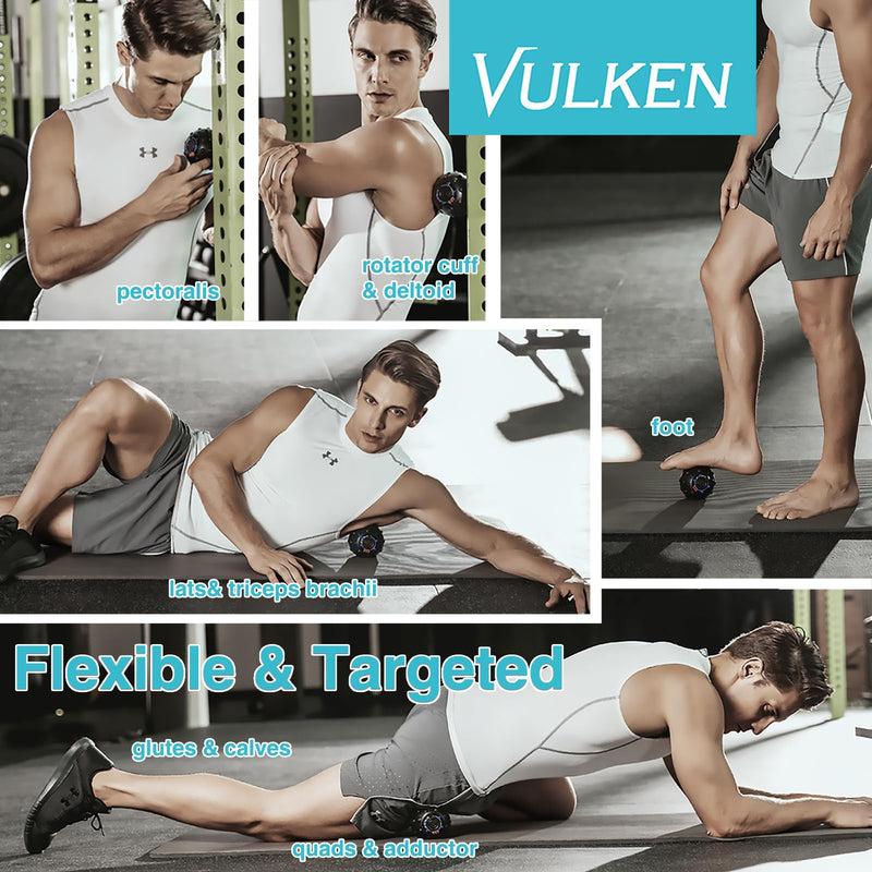 [Australia] - Vulken Acusphere 4 Speed High Intensity Vibrating Massage Ball for Muscle and Fitness, Performance Improvement and Trigger Point Release Black 