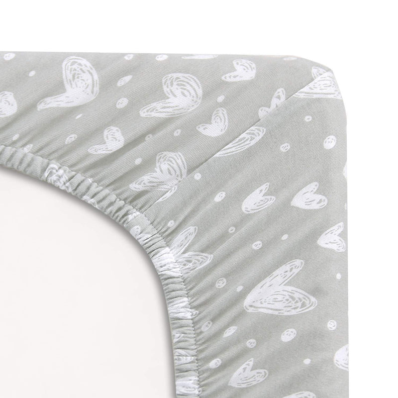 [Australia] - Bassinet Sheets Compatible with HALO Bassinest Swivel, Flex, Glide, Premiere & Luxe Series Sleeper, 2 Pack, 100% Jersey Knit Cotton Sheets, Breathable and Heavenly Soft, Grey and White Print for Baby Gray for Halo BassiNest Swivel Sleeper 