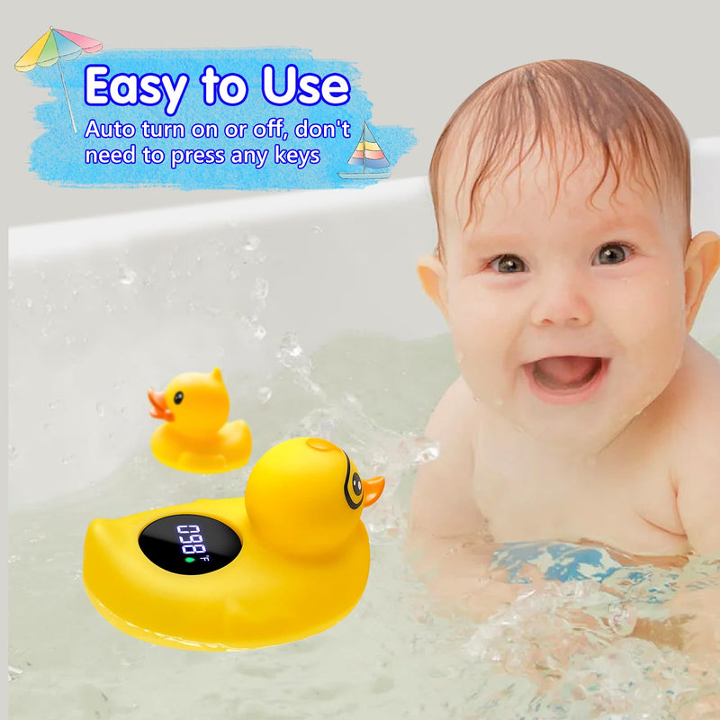 Baby Thermometer, Baby Bath Thermometer Upgrade LED Digital Bathtub Water Temperature Auto ON/Off Bathroom Safety Thermometer Yellow Duck Floating Toy for Infants, Newborn,Toddler, Kids Yellow Duck01