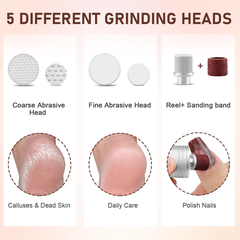 [Australia] - Electric Callus Remover Adjustable Speed Professional Callus Remover Electric with Nano Glass for Dead Hard Skin, 2 in 1 for Foot and Hand Care Silver 