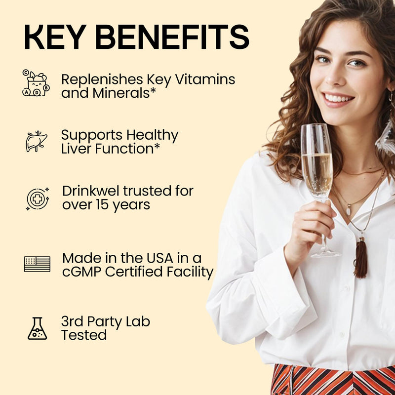drinkwel Better Mornings - Premium Multivitamin Supplement - Liver Cleanse, Immune Support- Milk Thistle, Vitamin C, Zinc, Magnesium - 30 Count 30 Count (Pack of 1)