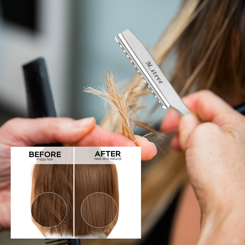 [Australia] - Hair Cutting Razor, Hair Razors For Cutting Hair Professional Styling Razor with Replacement Stainless Steel Blades for Salon/Home -11PCS Silver 