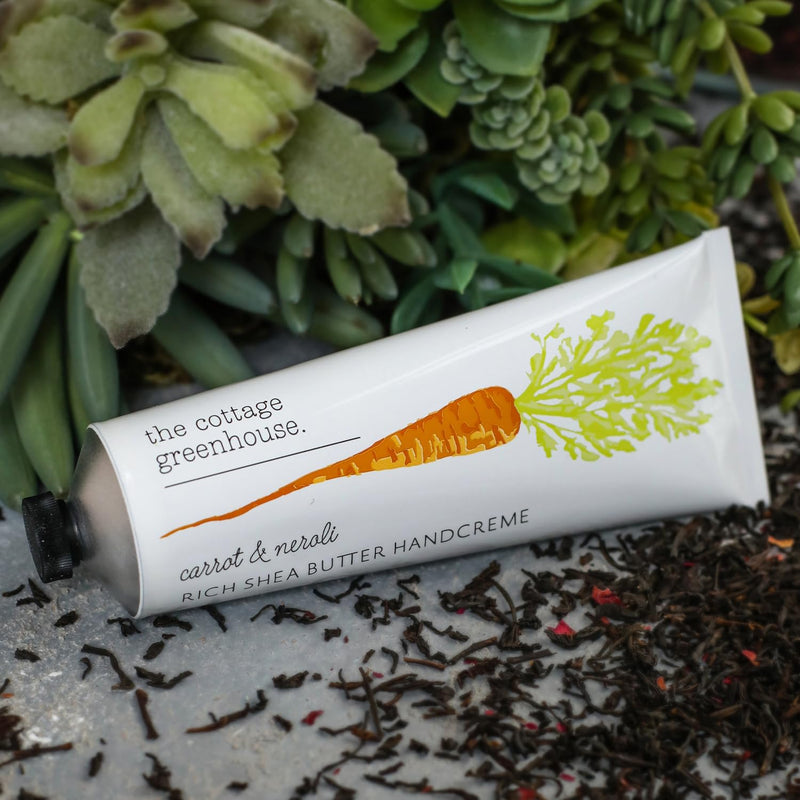 [Australia] - The Cottage Greenhouse Carrot & Neroli Handcreme, 4 oz, Moisturizing Lotion for Dry Hands, Quick Absorbing Shea Butter & Cocoa Butter, Luxury Purse Essentials 