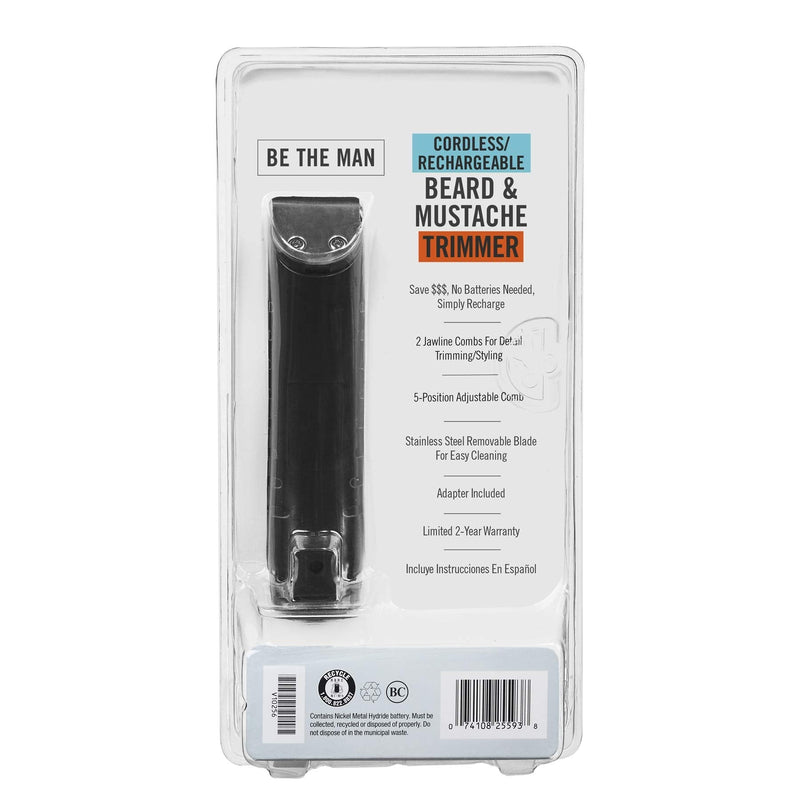 [Australia] - ConairMAN Beard Trimmer for Men Includes Nose and Ear Hair Trimmer and with 5-Position Comb Attachment, 5 piece Men's Grooming Kit, Battery Operated Blue 5 Piece Set 