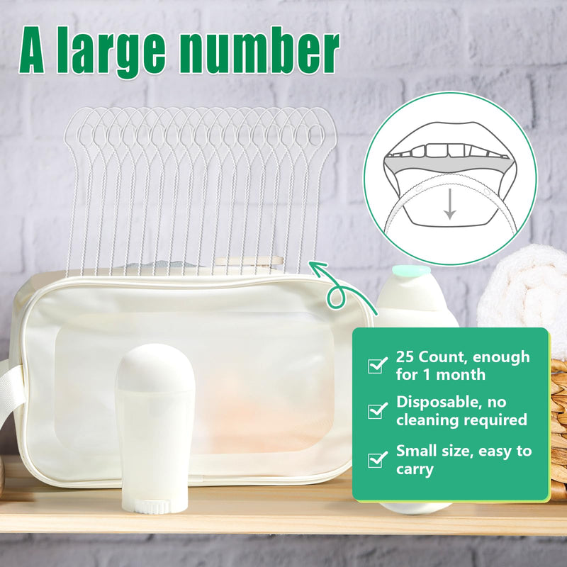 [Australia] - 25 Count Disposable Tongue Scraper, Plastic Tongue Cleaner for Adults and Kids, Tongue Scrubber for Oral Care, Promote Fresh Breath 25 Count 