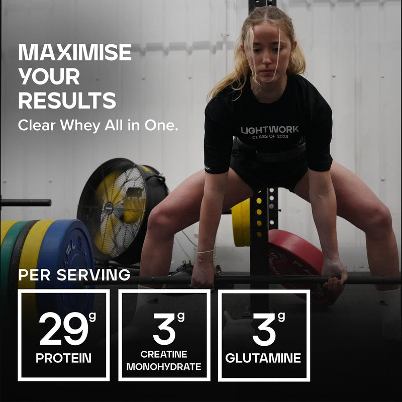 Bulk Clear Whey All in One, Protein Powder Shake with Creatine, Glutamine, BCAA, Carbohydrates, Peach Iced Tea, 500 g, 10 Servings, Packaging May Vary