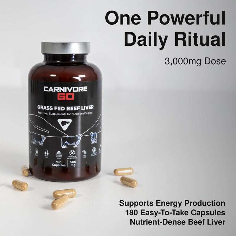 100% Grass Fed Beef Liver Capsules 180 x 500mg – Premium Desiccated Beef Liver Supplements - Pasture Raised in New Zealand - High Protein - Ancestral Nutrition - UK Made, No GMO, Hormones, Antibiotics 1