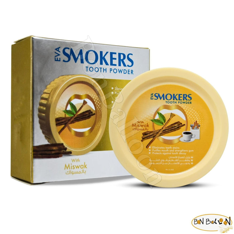 [Australia] - Eva Smokers Tooth Powder with Miswak Flavor Miswak Siwak Natural Herbal Halal for The Beauty and Radiance of Teeth Freshening (1 Pack = 1.41 oz / 40 gm) 