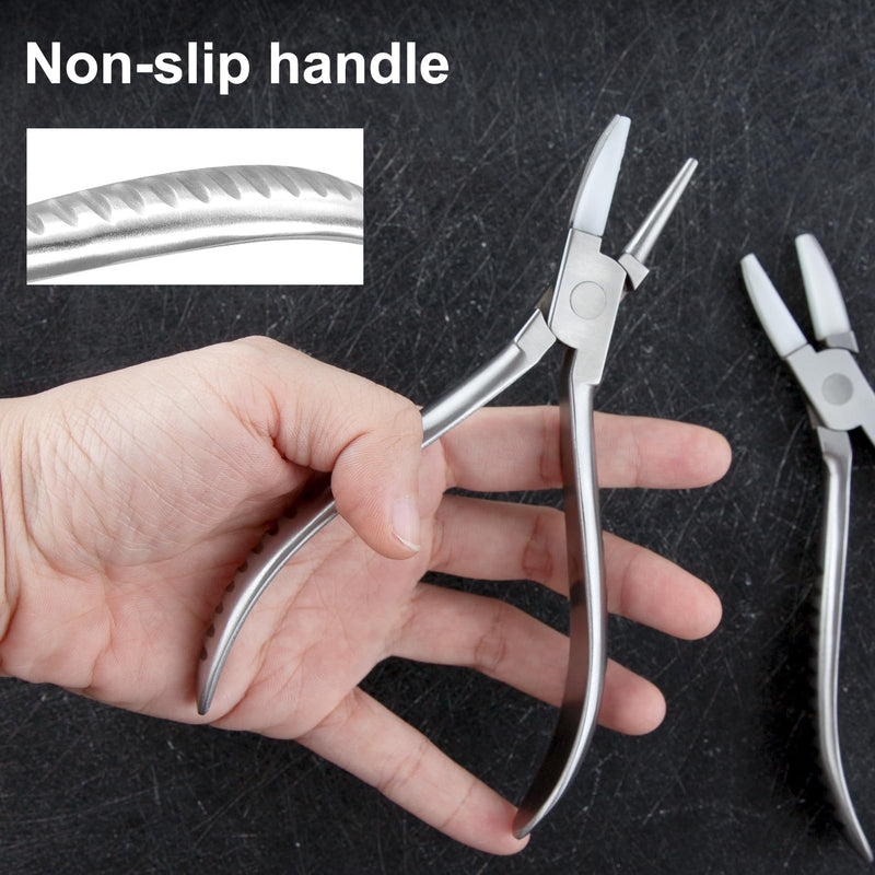 [Australia] - Round & Nylon Jaw Eyeglasses Frame Pliers Nylon Jaw Pliers for Eyeglasses 2 PCS Eyeglass Repair Kit with Eyeglass Repair Screwdriver Optical Pliers Set Eye Glasses Adjusting Pliers 