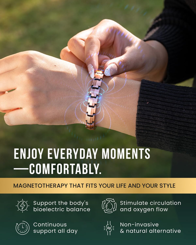 [Australia] - MagnetRX¬Æ Magnetic Copper Bracelets for Women - EllipseMAX 5X Strength 5,000 Gauss Magnets - Designed in USA & Patent Pending - Premium Womens Copper Bracelet with Adjustable Length 5X Strength - EllipseMAX (5,000 Gauss) 